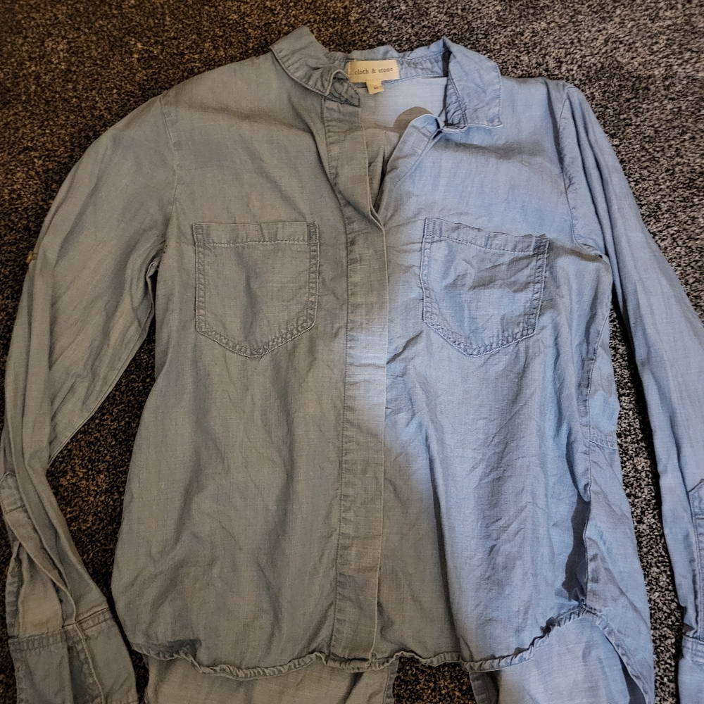 EUC Cloth & Stone chambray top. Size M